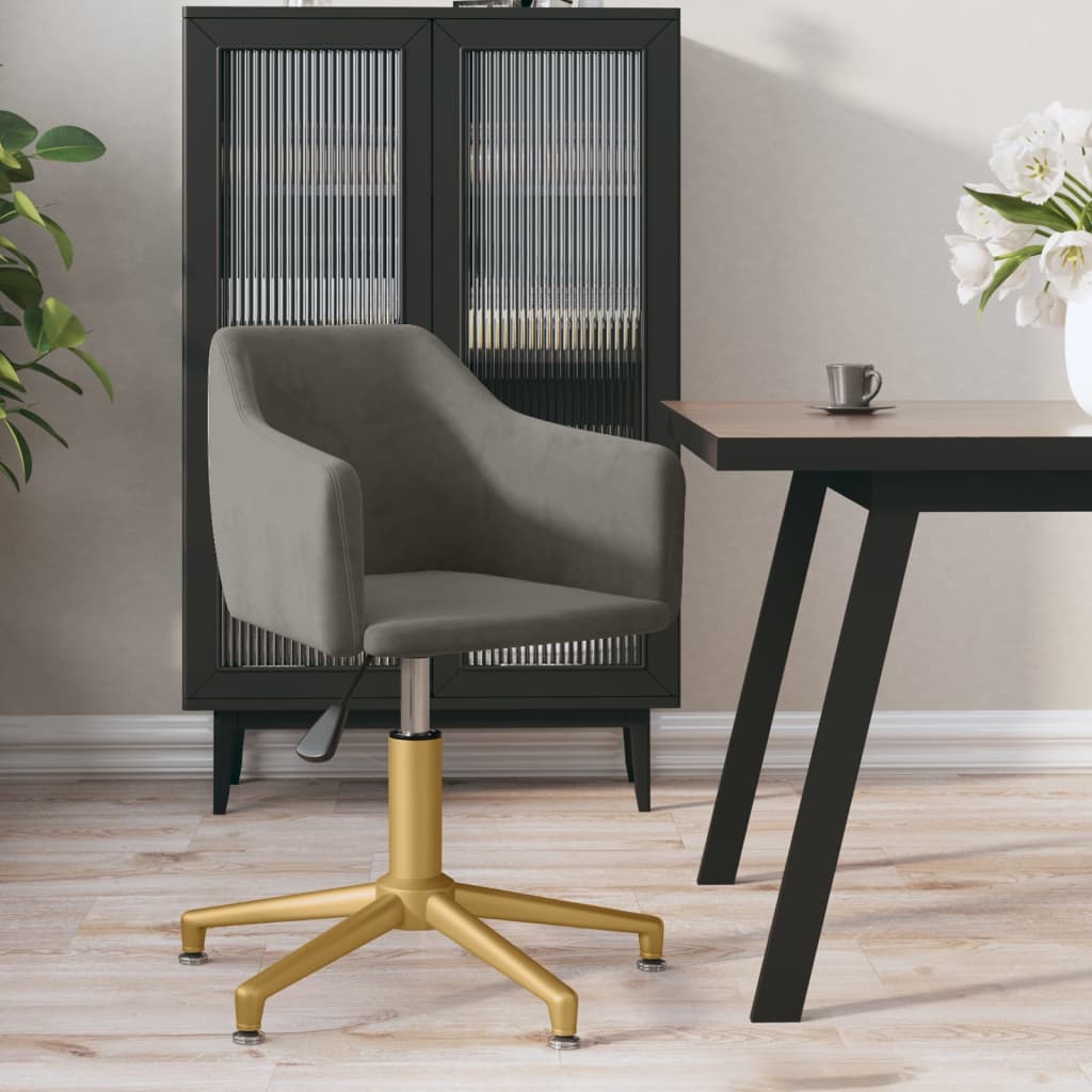 Pasukama biuro kėdė, tamsiai pilkos spalvos, aksomas (331266)