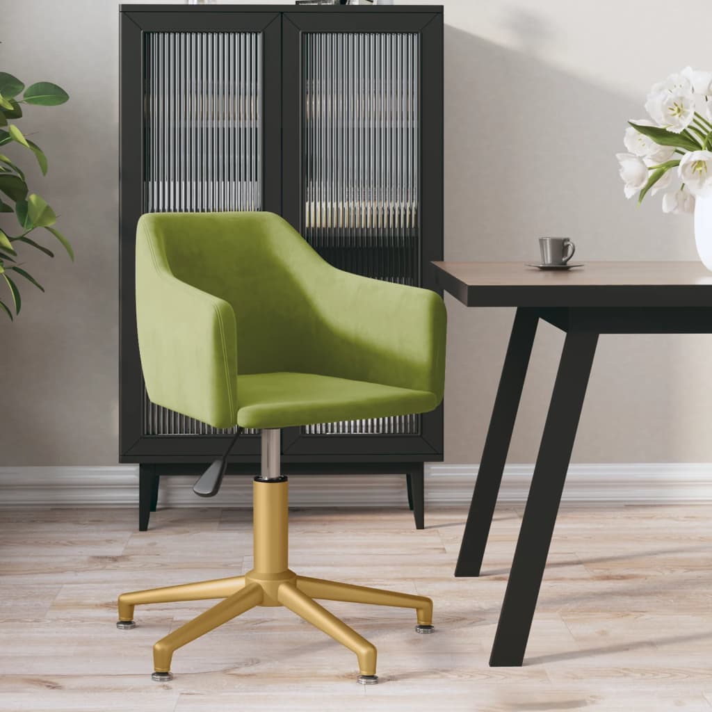 Pasukama biuro kėdė, šviesiai žalios spalvos, aksomas (331268)