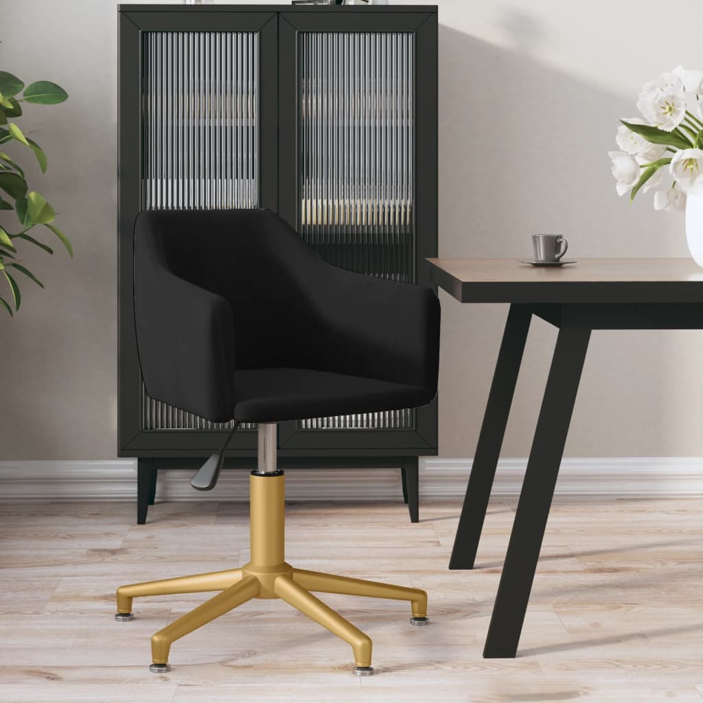 Pasukama biuro kėdė, juodos spalvos, aksomas (331271)