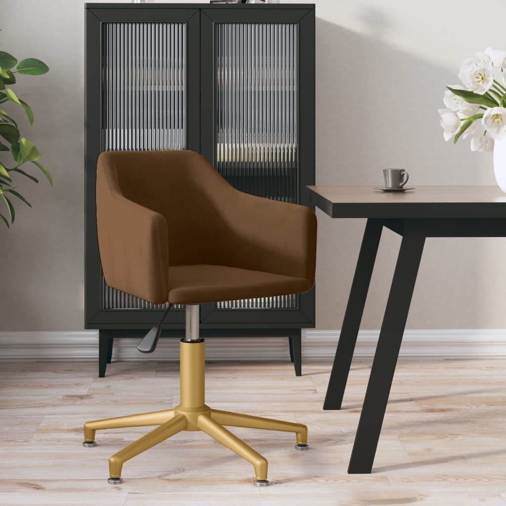 Pasukama biuro kėdė, rudos spalvos, aksomas (331273)