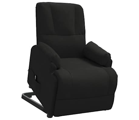 vidaXL Fotoliu rabatabil cu ridicare, negru, piele &icirc;ntoarsă ecologică