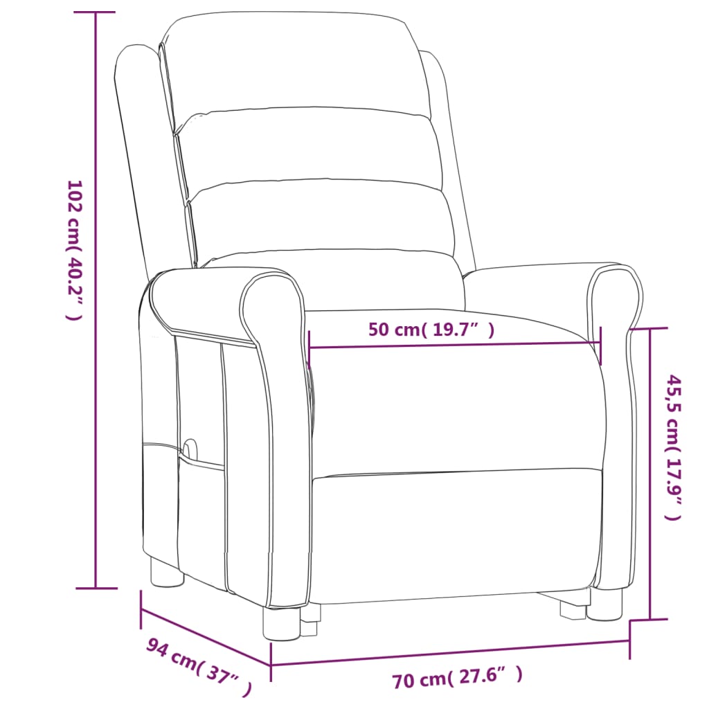 Krémszínű műbőr felállást segítő dönthető fotel 