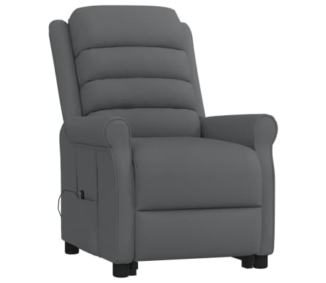 vidaXL Sillón elevable cuero sintético gris