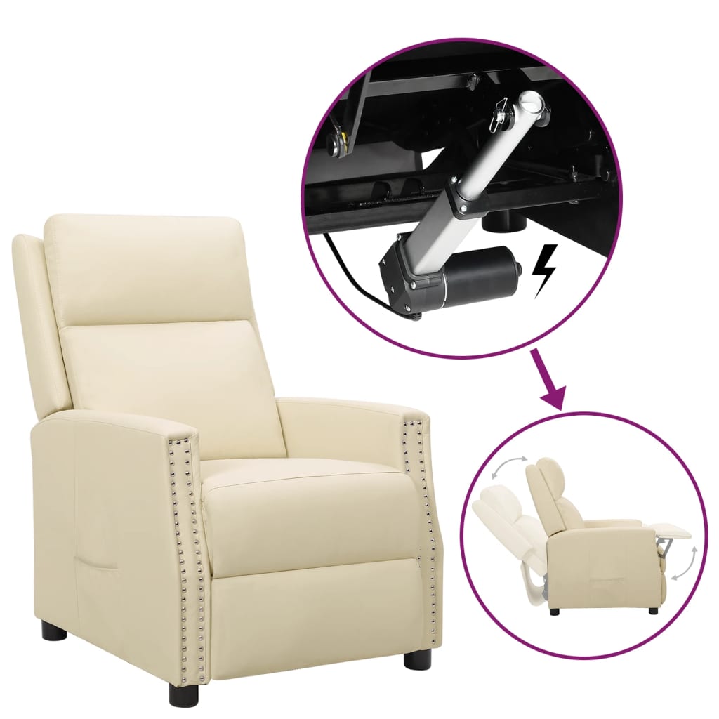 Fauteuil Crème Similicuir