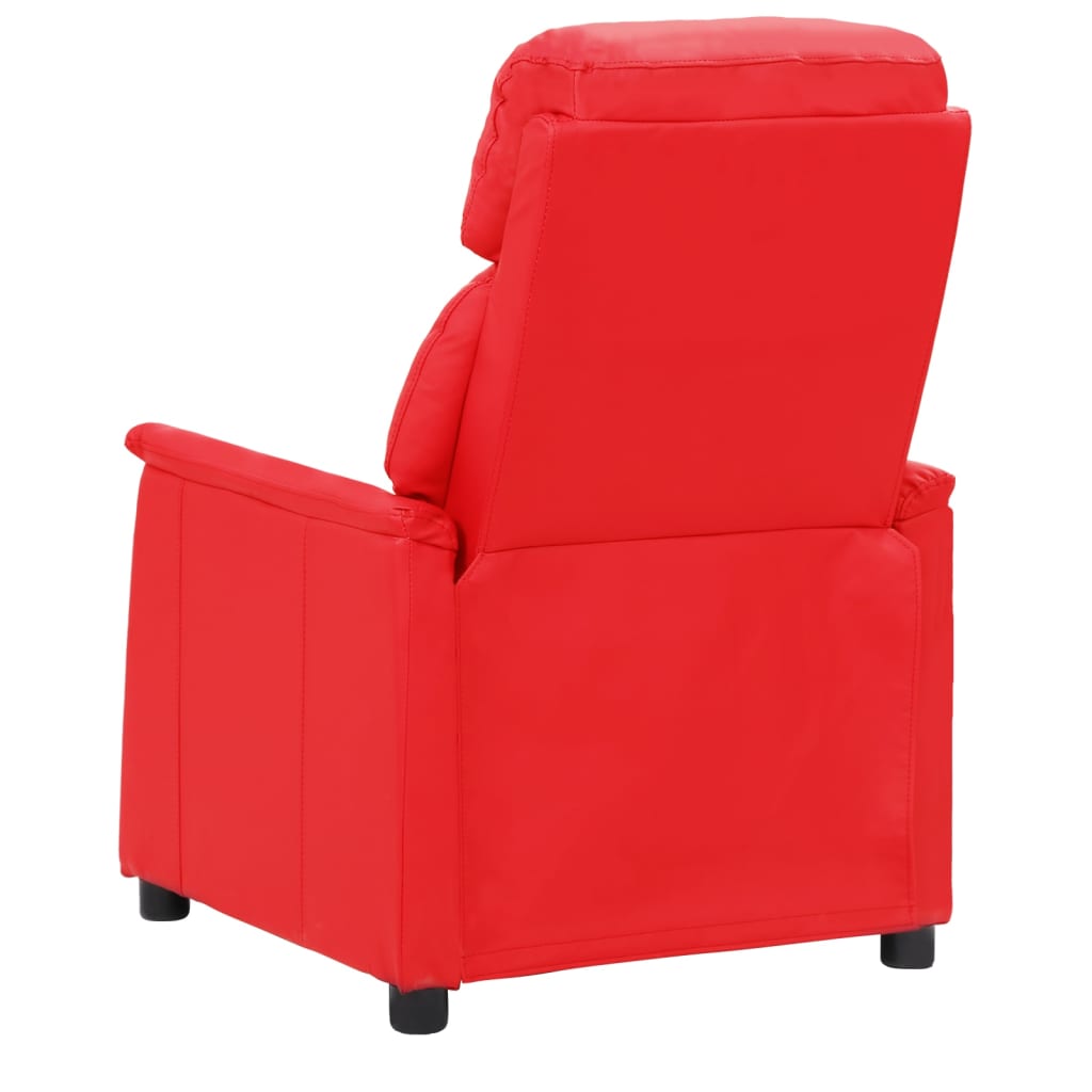 Piros műbőr felállást segítő dönthető fotel 
