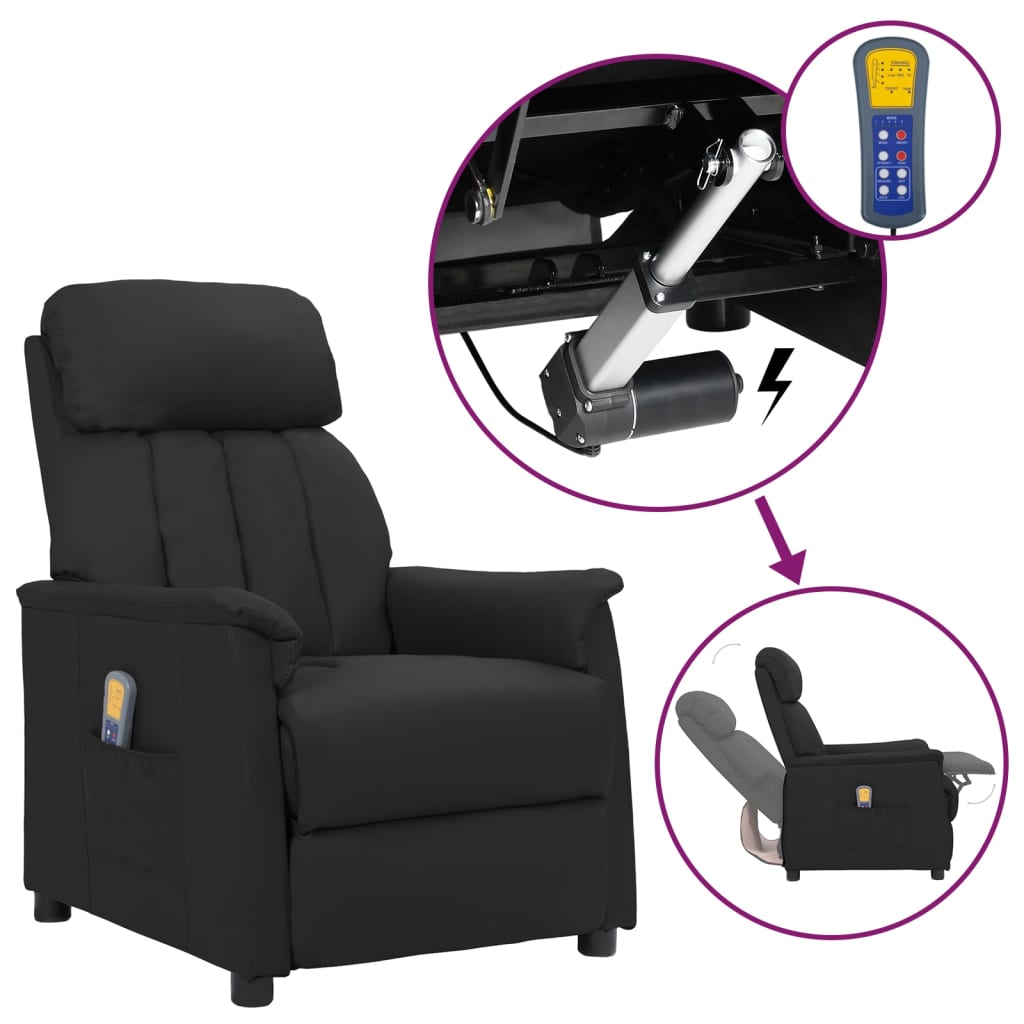 Fauteuil de massage Noir Similicuir