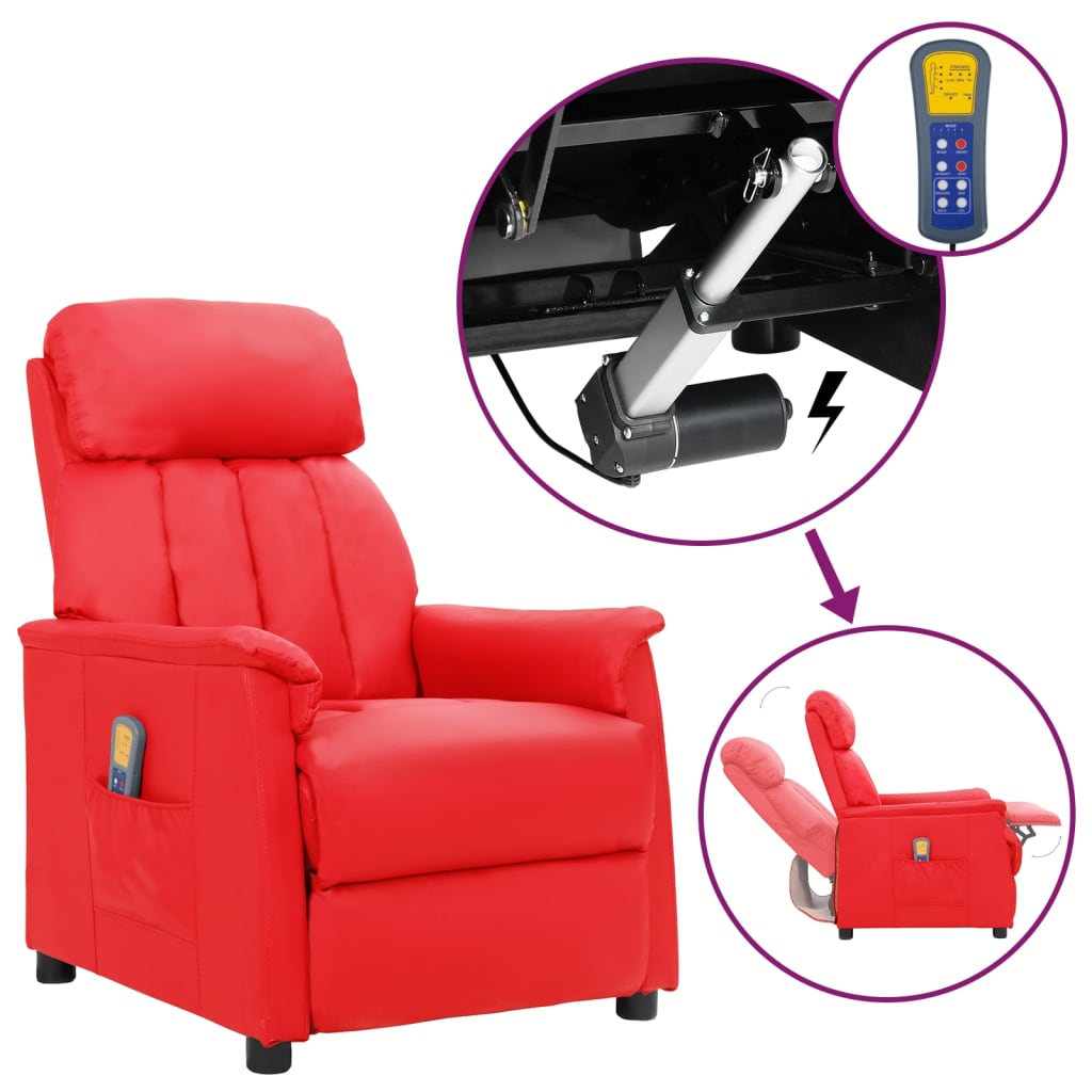 Fauteuil de massage Rouge Similicuir