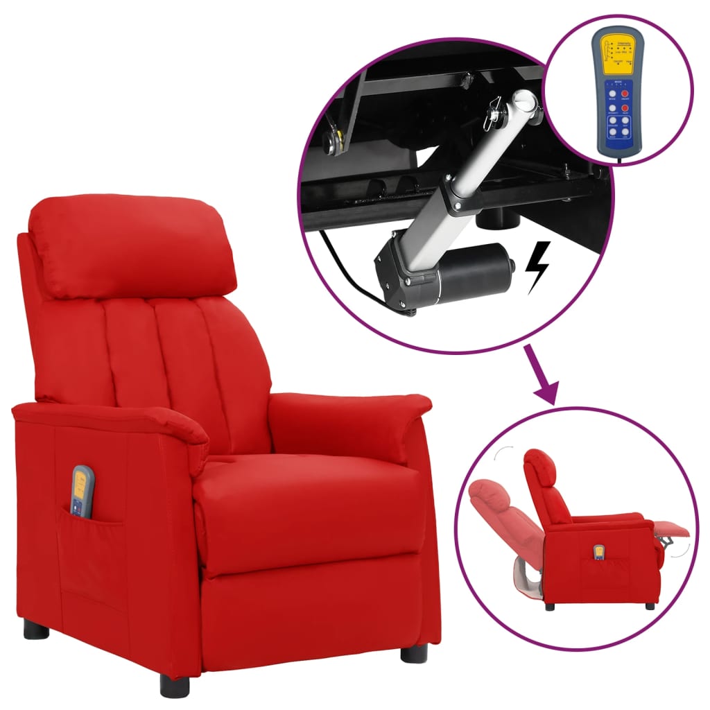 Fauteuil de massage Rouge bordeaux Similicuir