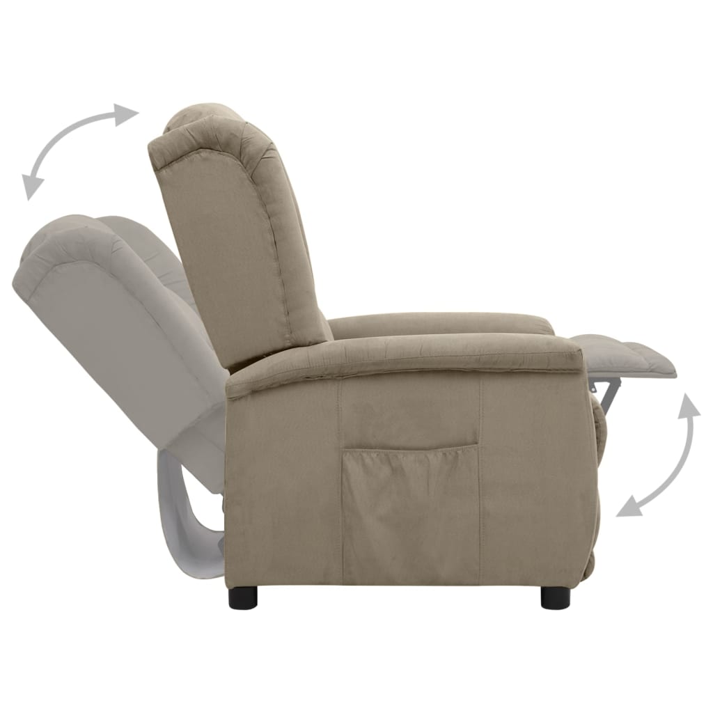 Világosszürke mikroszálas felállást segítő dönthető fotel 