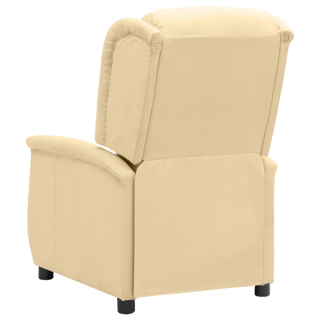 Krémszínű mikroszálas szövet felállást segítő dönthető fotel 