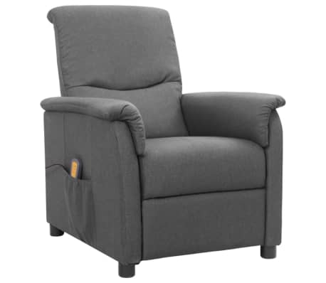 vidaXL Sillón de masaje elevable tela gris claro