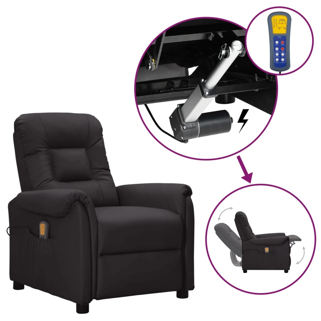 Fauteuil de massage Noir Similicuir