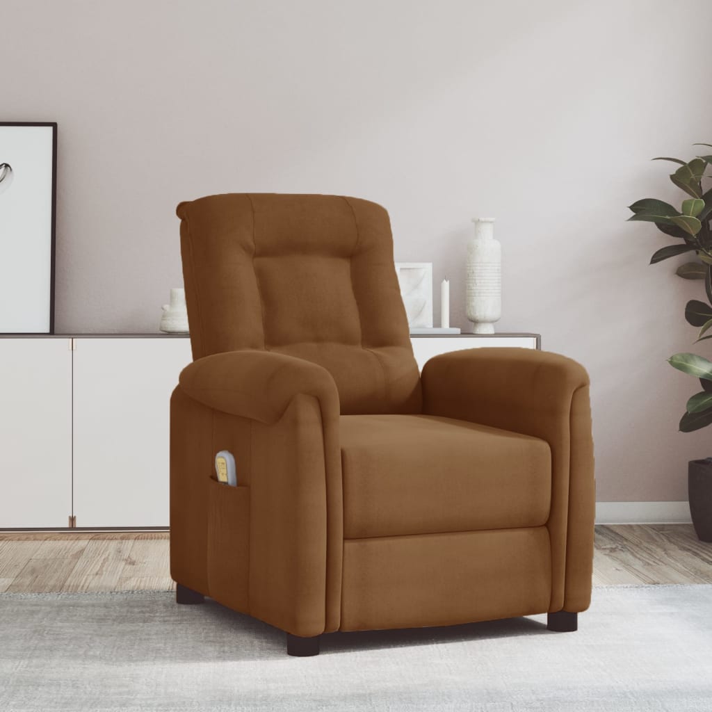 Fauteuil de massage Marron Tissu microfibre