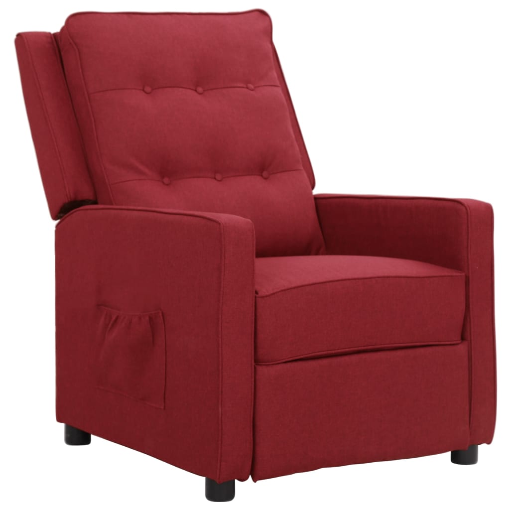 vidaXL Fauteuil Rouge bordeaux Tissu