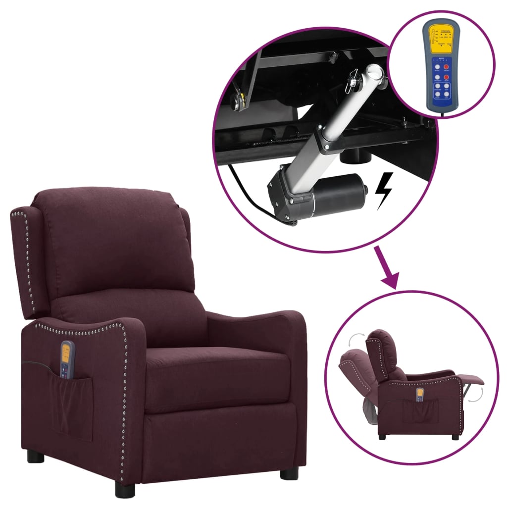 Fauteuil de massage Violet Tissu