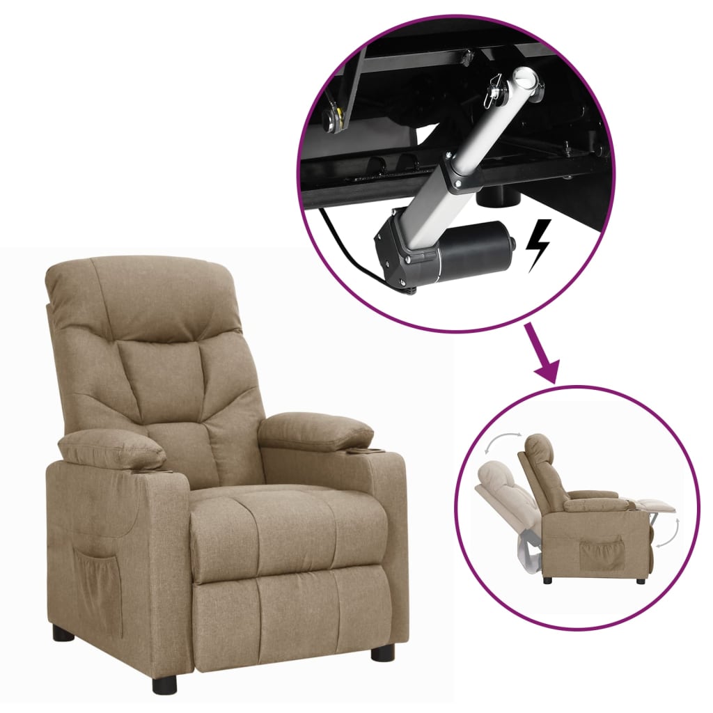 vidaXL Aufstehsessel Taupe Stoff
