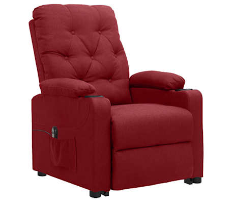 vidaXL Изправящ стол, виненочервен, текстил