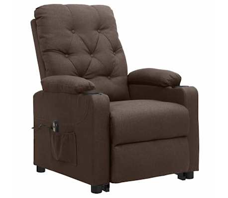 vidaXL p&uuml;sti t&otilde;usmist toetav tugitool, pruun, kangas