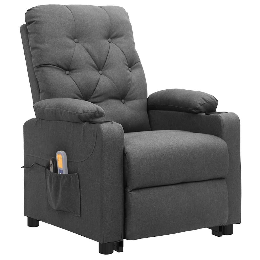 vidaXL Sta-op-massagestoel stof lichtgrijs