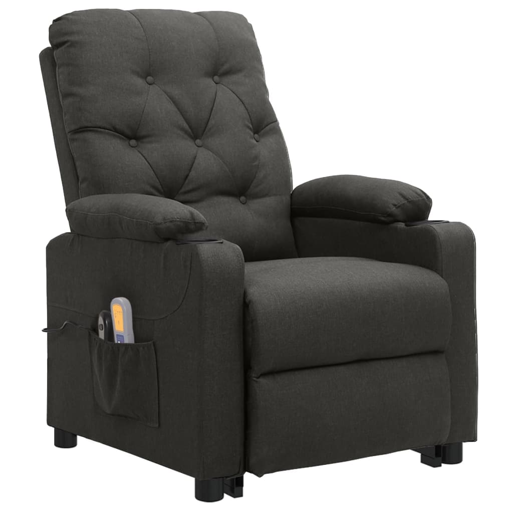 elektrisks masāžas krēsls, paceļams, atgāžams, pelēks audums | Stepinfit.lv