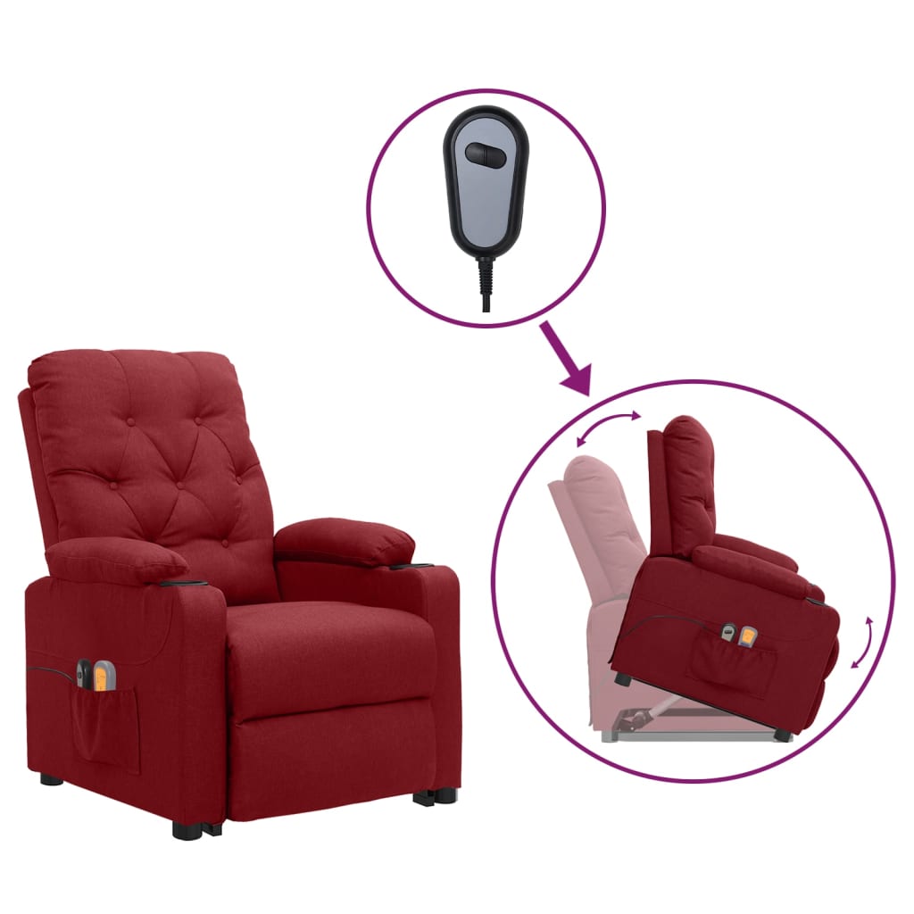 Fauteuil de massage Rouge bordeaux Tissu