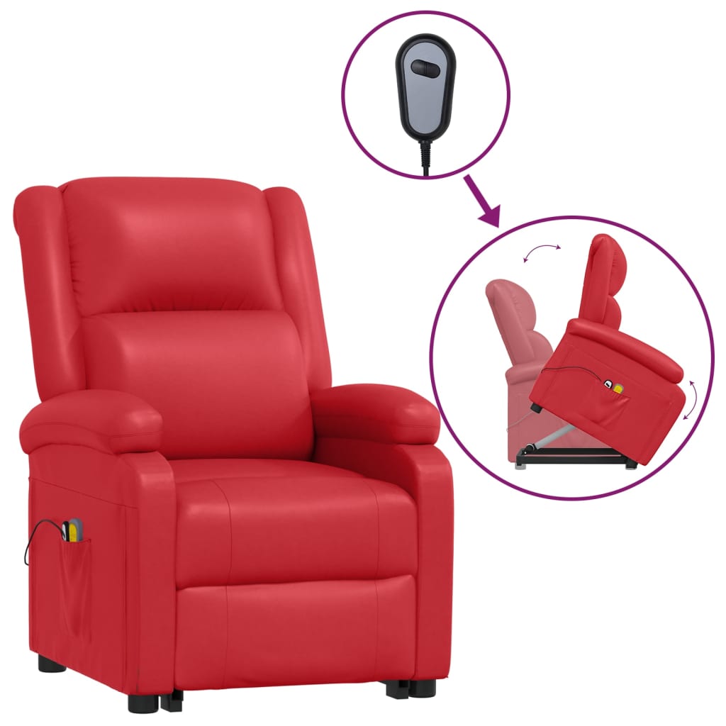 Image of vidaXL Stand up Massage Chair Red Faux Leather