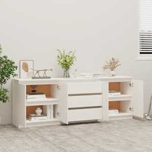 vidaXL Side Cabinet White 180x36x65 cm Solid Pinewood