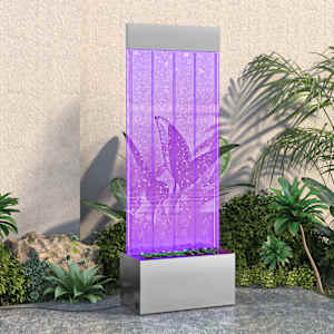 Steber z mehurčki z RGB LED diodami jeklo akril 110 cm