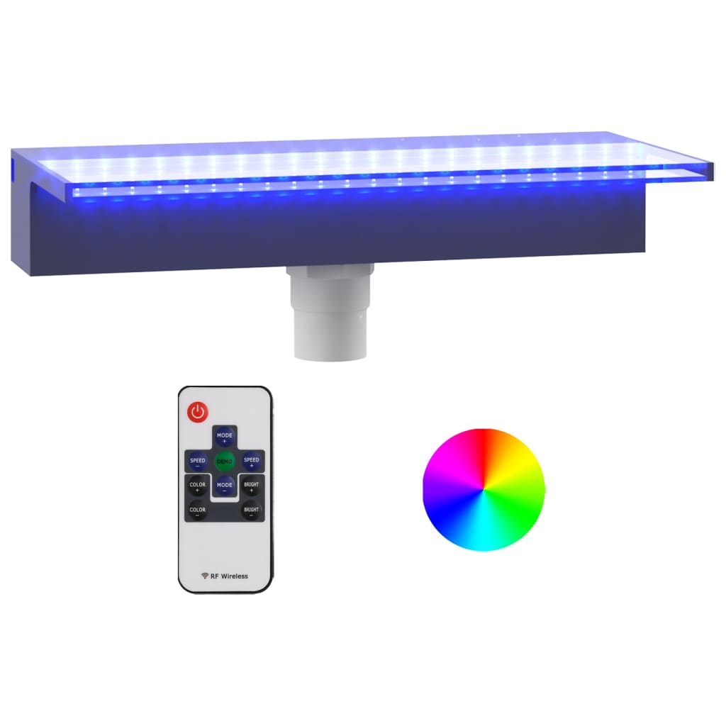 Přelivový vodopád s RGB LED osvětlením akryl 45 cm