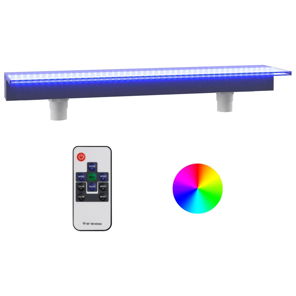 Přelivový vodopád s RGB LED osvětlením akryl 108 cm