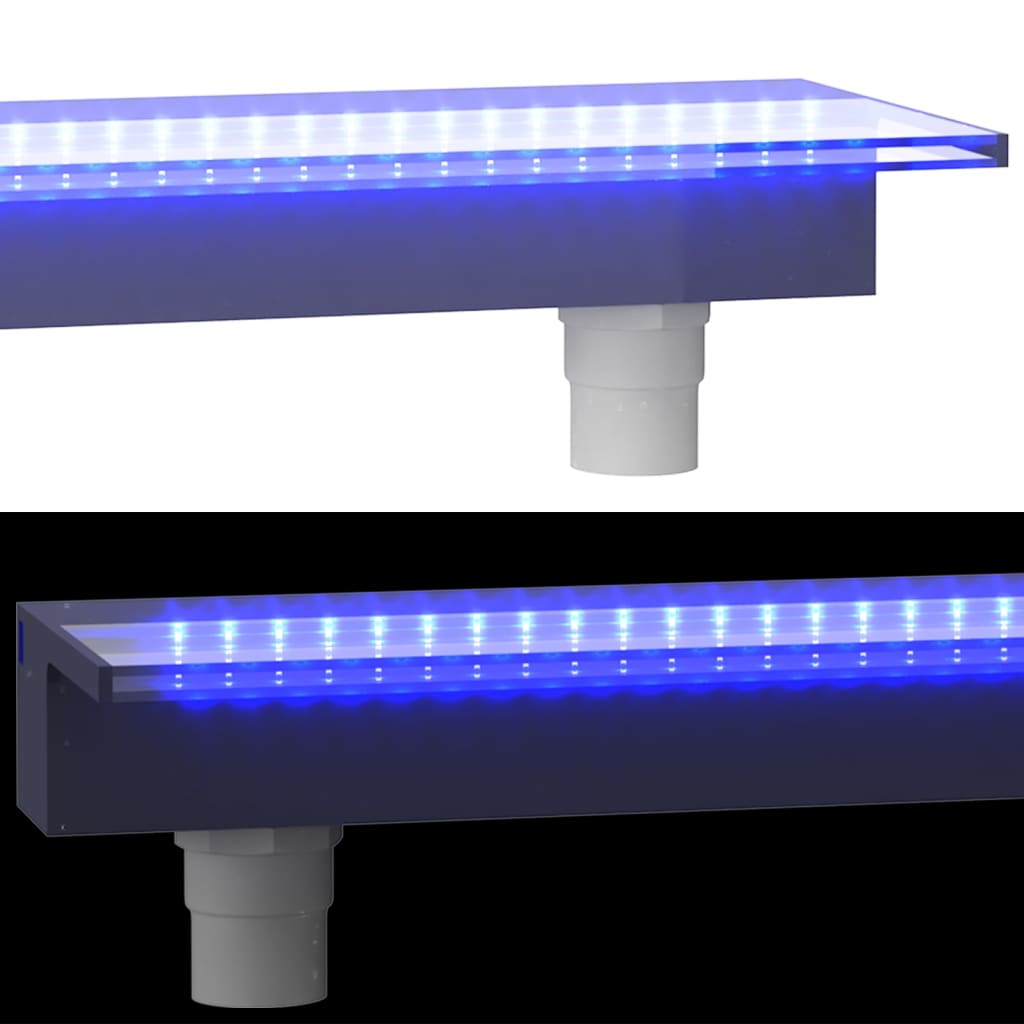 Přelivový vodopád s RGB LED osvětlením akryl 108 cm