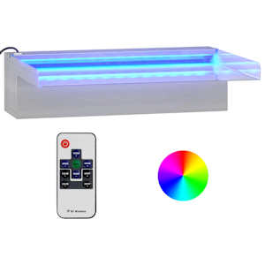 Přelivový vodopád s RGB LED osvětlením nerezová ocel 30 cm - obrázek 2