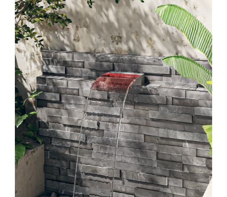 vidaXL Déversoir pour cascade avec LED RVB Inox 30 cm | vidaXL.fr