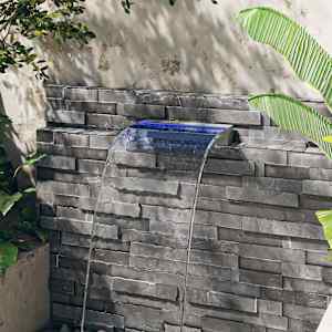 vidaXL Prelijevajući vodopad RGB LED od nehrđajućeg čelika 45 cm