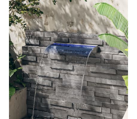 vidaXL Fuente cascada con LED RGB acero inoxidable 60 cm