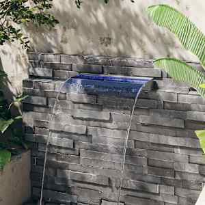 vidaXL Fuente cascada con LED RGB acero inoxidable 60 cm