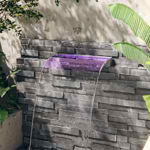 Slap za bazen z RGB LED lučmi nerjaveče jeklo 60 cm