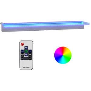 Přelivový vodopád s RGB LED osvětlením nerezová ocel 90 cm - obrázek 2