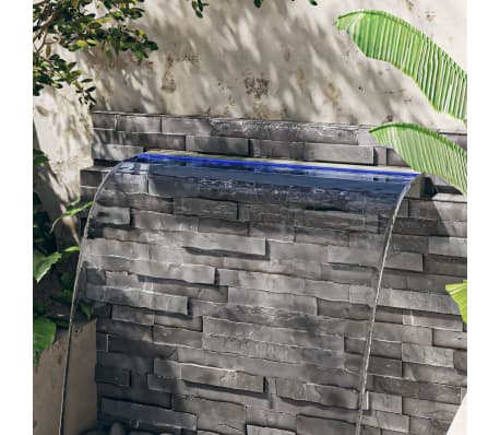 vidaXL Fuente cascada con LED RGB acero inoxidable 108 cm