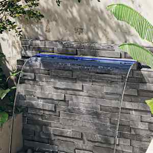 vidaXL Fuente cascada con LED RGB acero inoxidable 108 cm