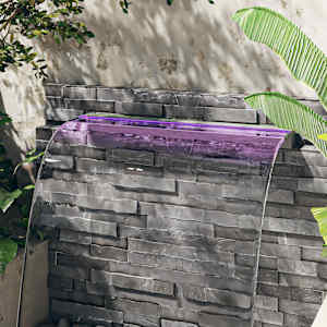 Slap za bazen z RGB LED lučmi nerjaveče jeklo 108 cm