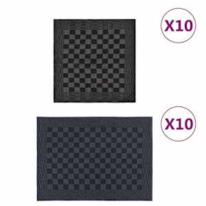 vidaXL 20-osaline r&auml;tikute komplekt, must ja hall, puuvill