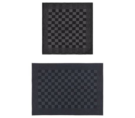 vidaXL 50 Piece Towel Set Black and Grey Cotton