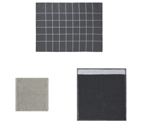 vidaXL Ensemble de serviettes 12 pcs gris coton