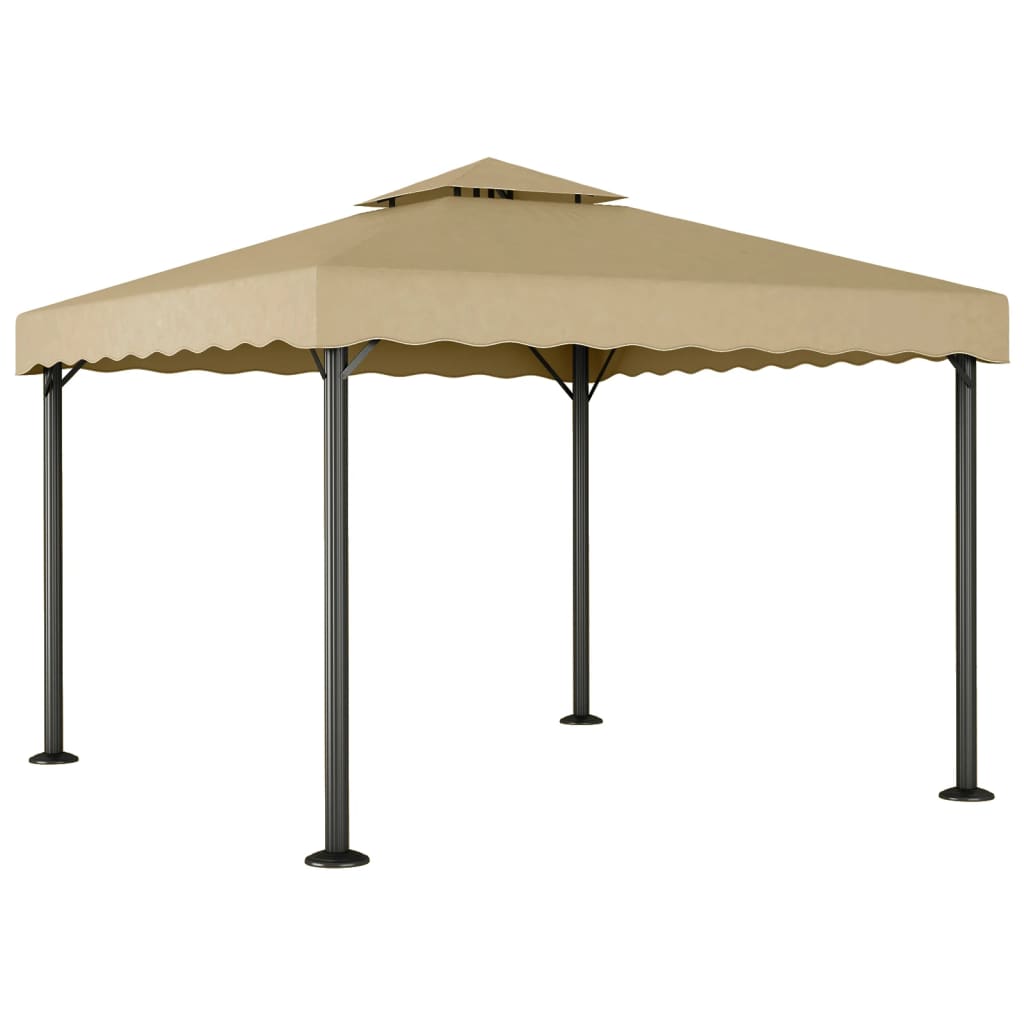 vidaXL Gazebo 3x3 m alumínio e aço cinzento-acastanhado