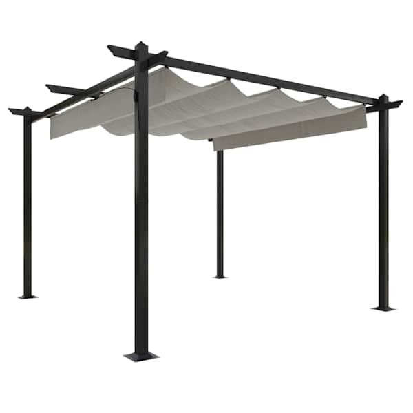 vidaXL varjualune eemaldatava katusega, 3 x 3 m, kreemjas
