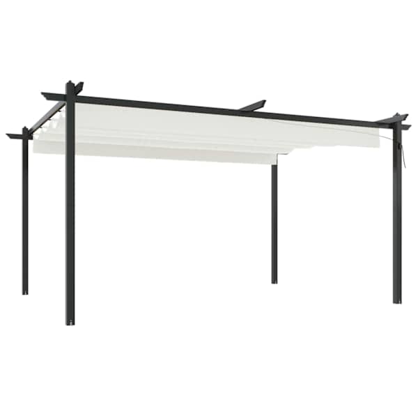 vidaXL varjualune eemaldatava katusega, 4 x 3 m, kreemjas