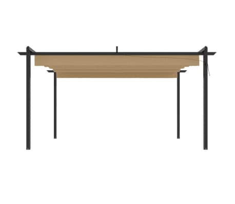 vidaXL Garden Gazebo with Retractable Roof 4x3 m Taupe | vidaXL.ie