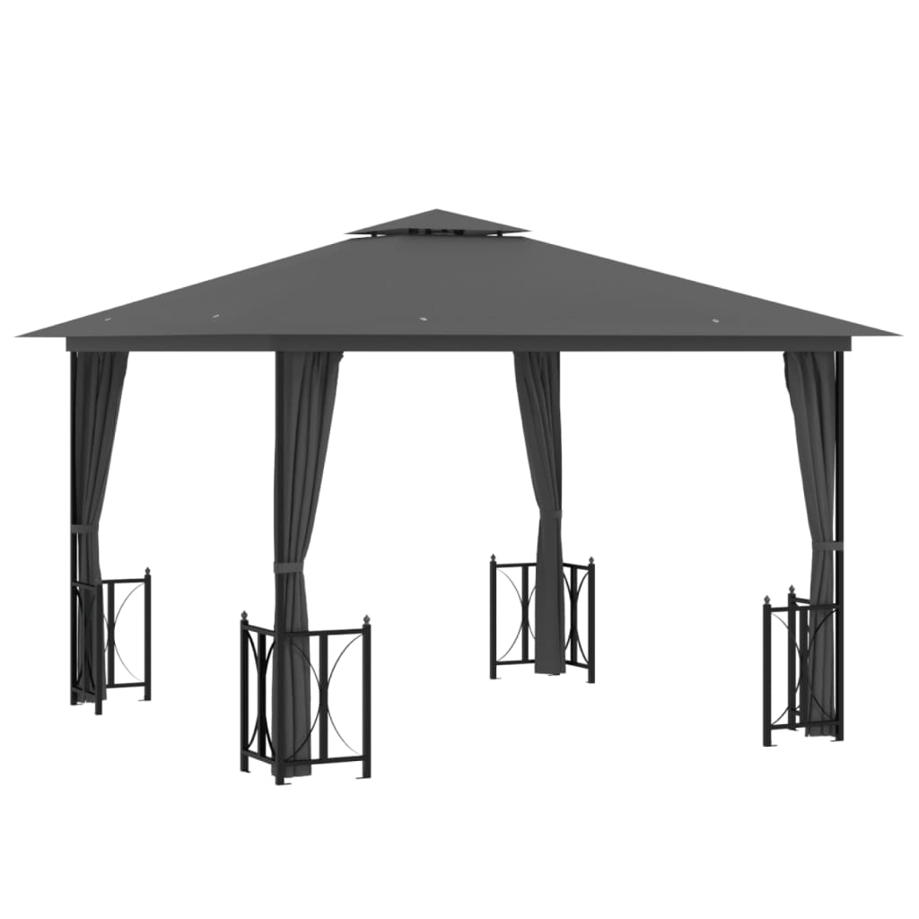 Tonnelle avec Parois et Toit haute qualité Double 3x3 m Crème Belvédère de Jardin vidaXL