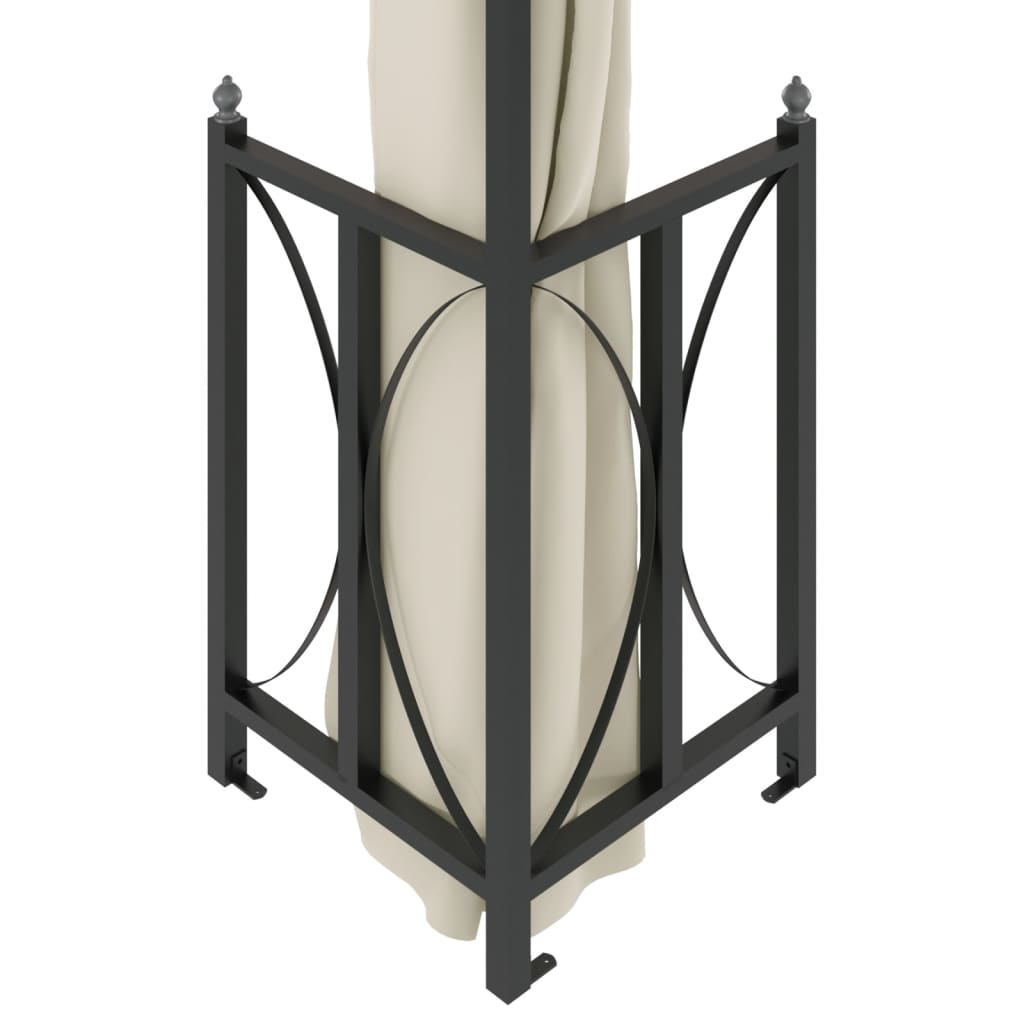 Tonnelle avec Parois et Toit haute qualité Double 3x3 m Crème Belvédère de Jardin vidaXL
